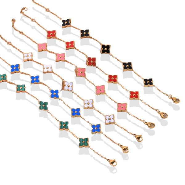 Reversible Clover Blossom Gold Bracelet