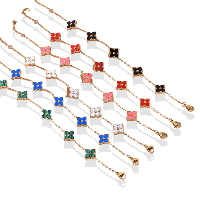 Reversible Clover Blossom Gold Bracelet