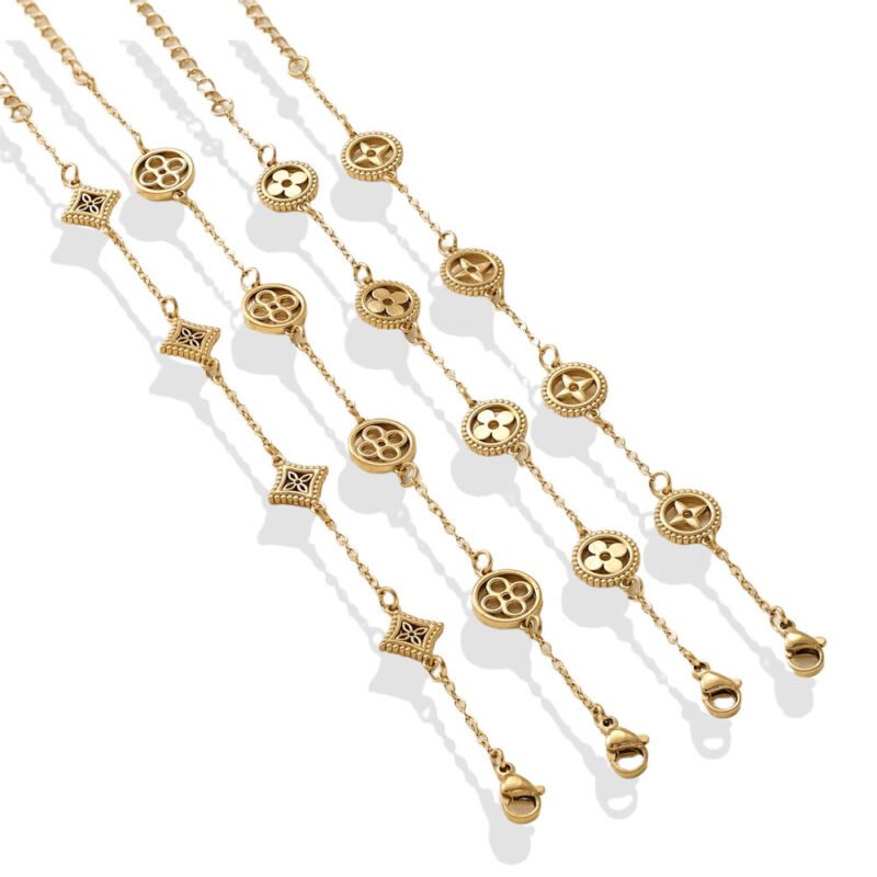 Vintage Clover Medley Gold Bracelet