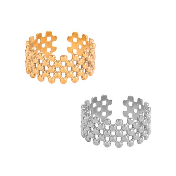 Beaded Lattice Open Ring