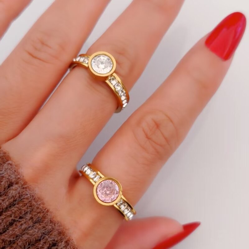 Bezel Halo Full Zircon Ring