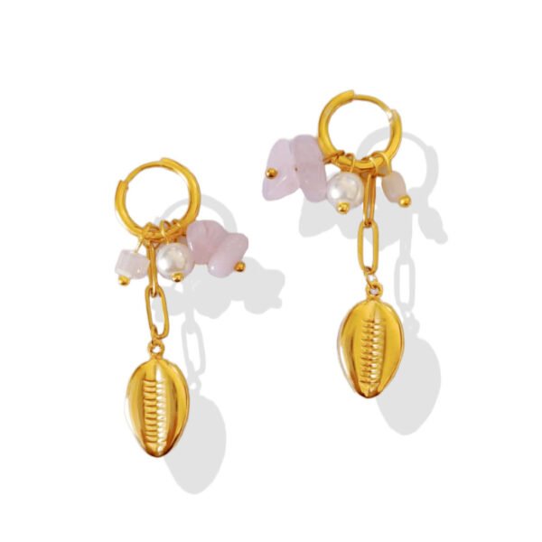 Cowrie Blossom Drop Earrings