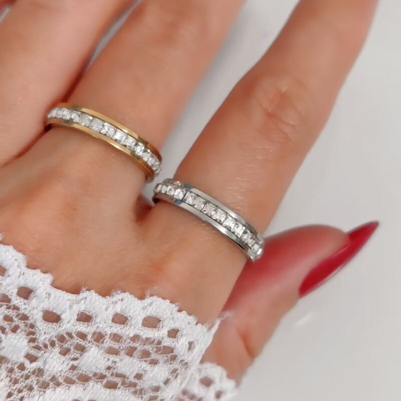 Full Square Zircon Eternity Band Ring