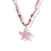 Golden Enamel Pink Starfish Sunstone Necklace