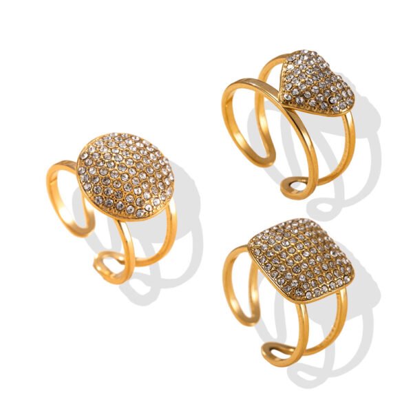 Golden Halo Pave Zircon Open Ring