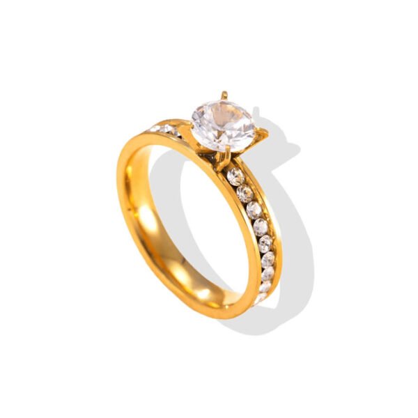 Golden Halo Round Zircon Full Pave Ring