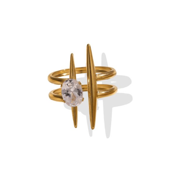 Golden Spike Orbit Zircon Open Ring