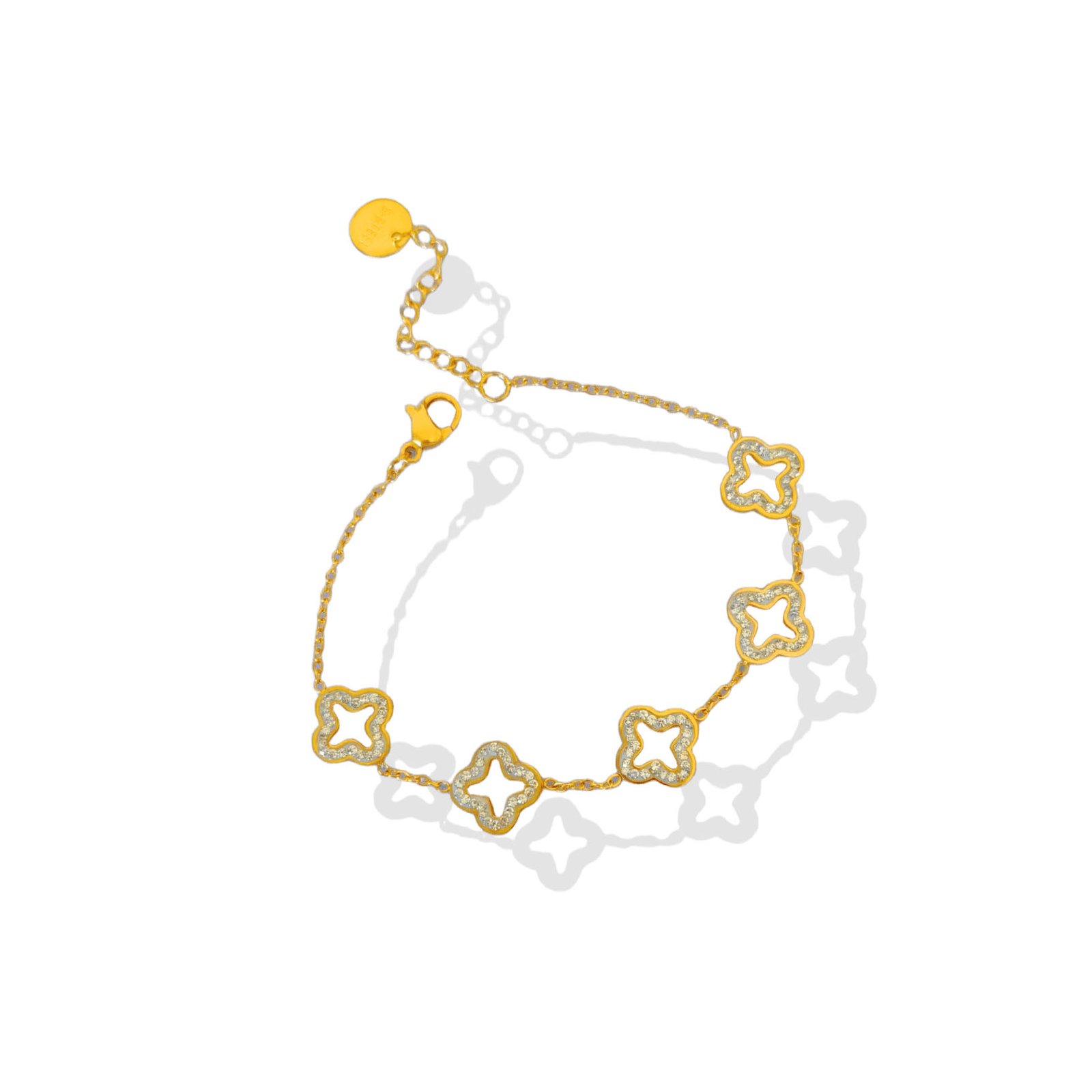 Lucky Clover Sparkle Chain Bracelet