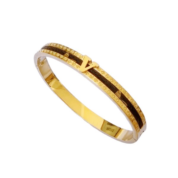 Monogram V Leather Luxe Bangle