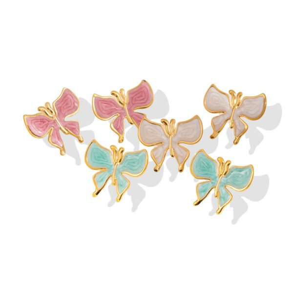 Pastel Enamel Butterfly Stud Earrings