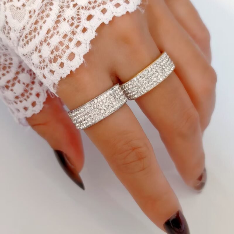 Full Zircon Wide Band Ring