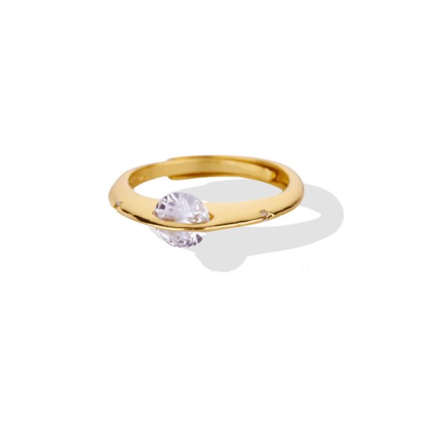 Golden Ethereal Float Zircon Ring