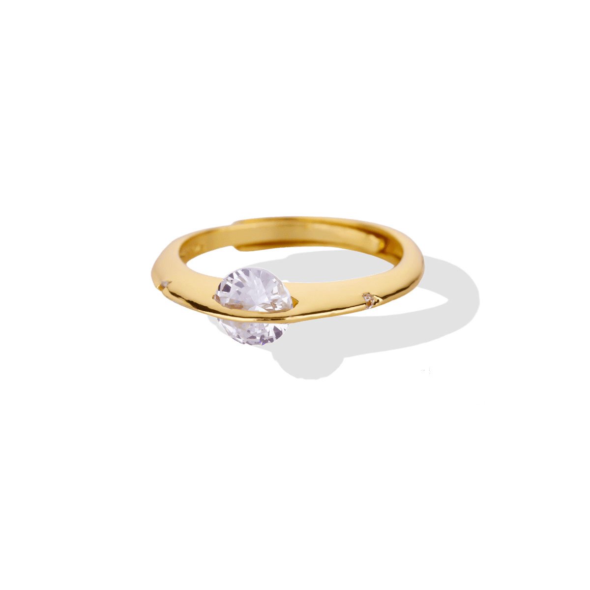 Golden Ethereal Float Zircon Ring