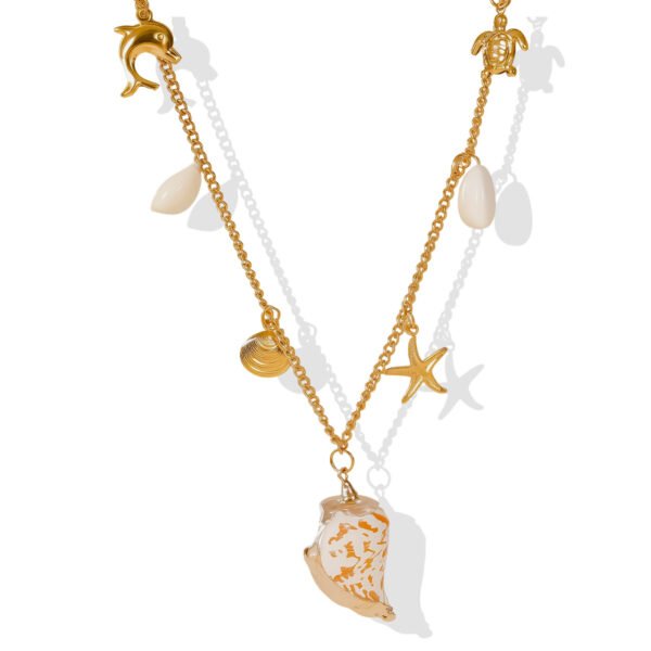 Golden Ocean Charms Multi-Pendant Necklace