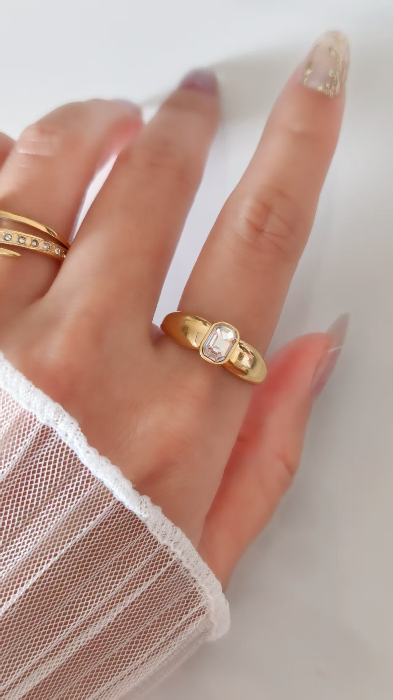 Golden Opal Halo Classic Open Ring - Image 2