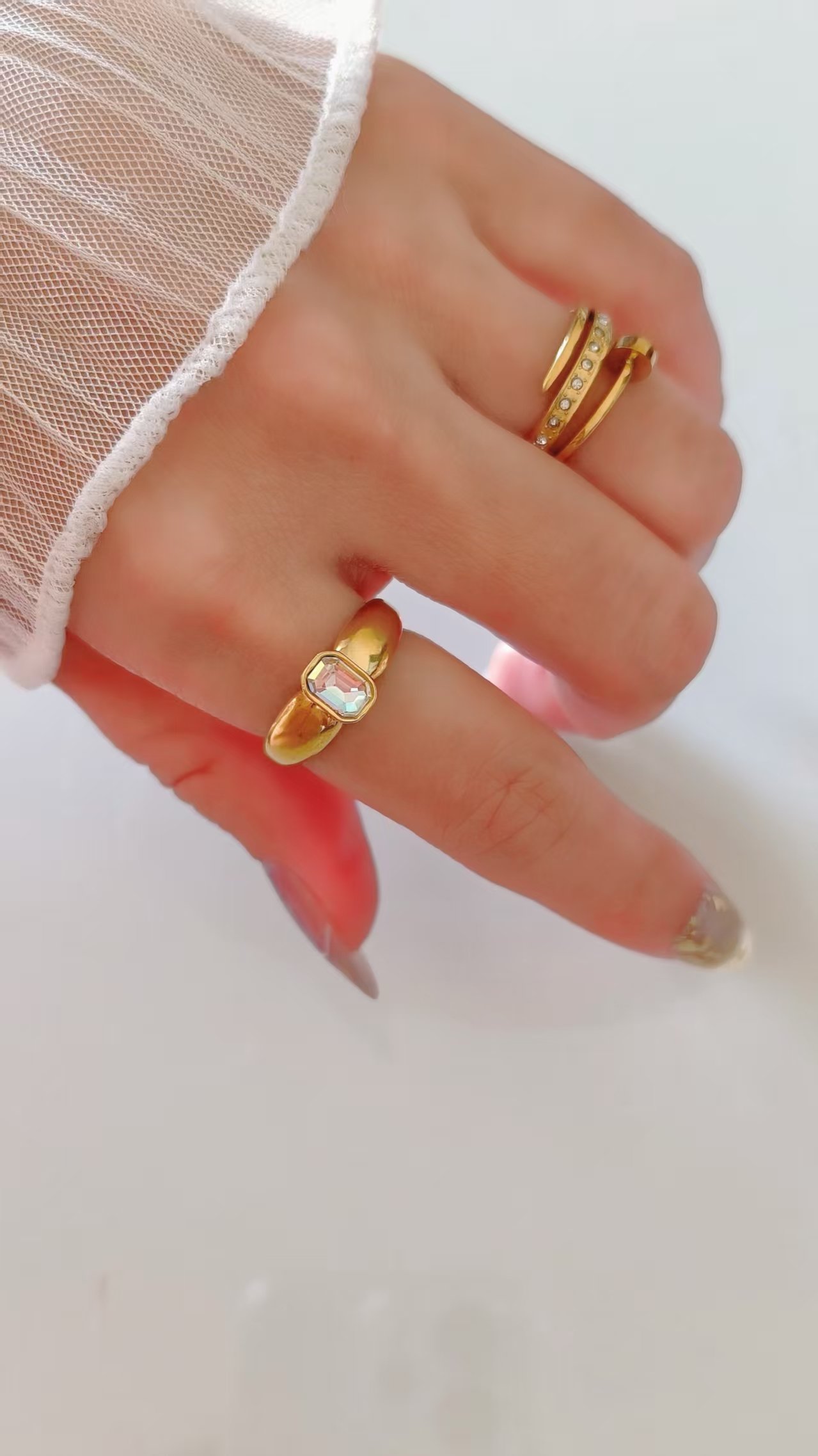 Golden Opal Halo Classic Open Ring - Image 3