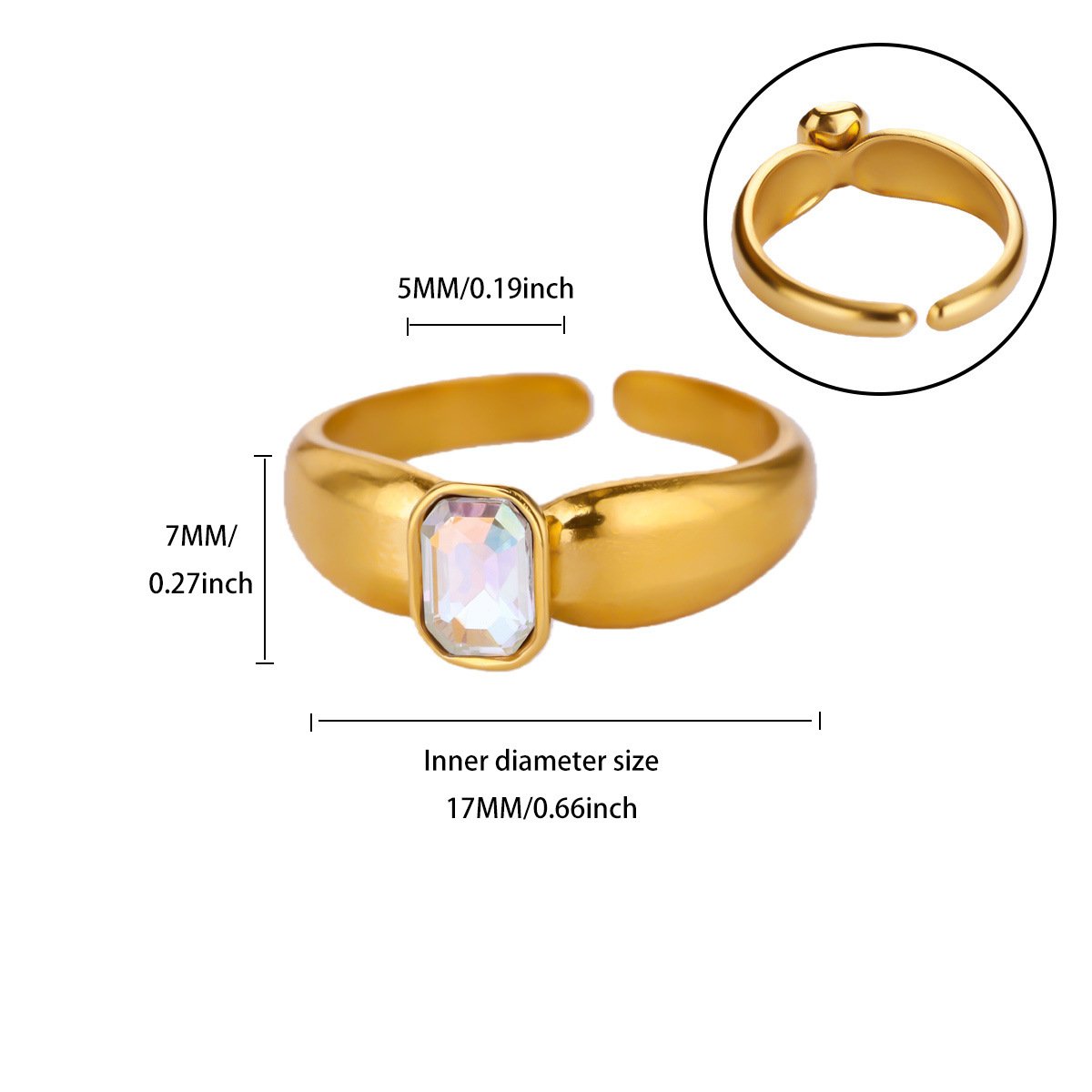 Golden Opal Halo Classic Open Ring - Image 4