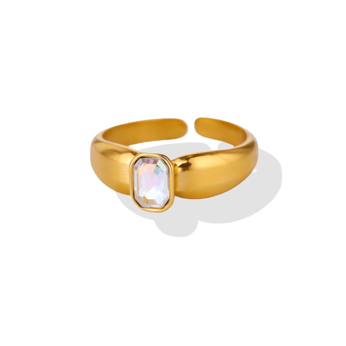 Golden Opal Halo Classic Open Ring