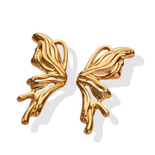 Golden Sculpted Butterfly Earrings