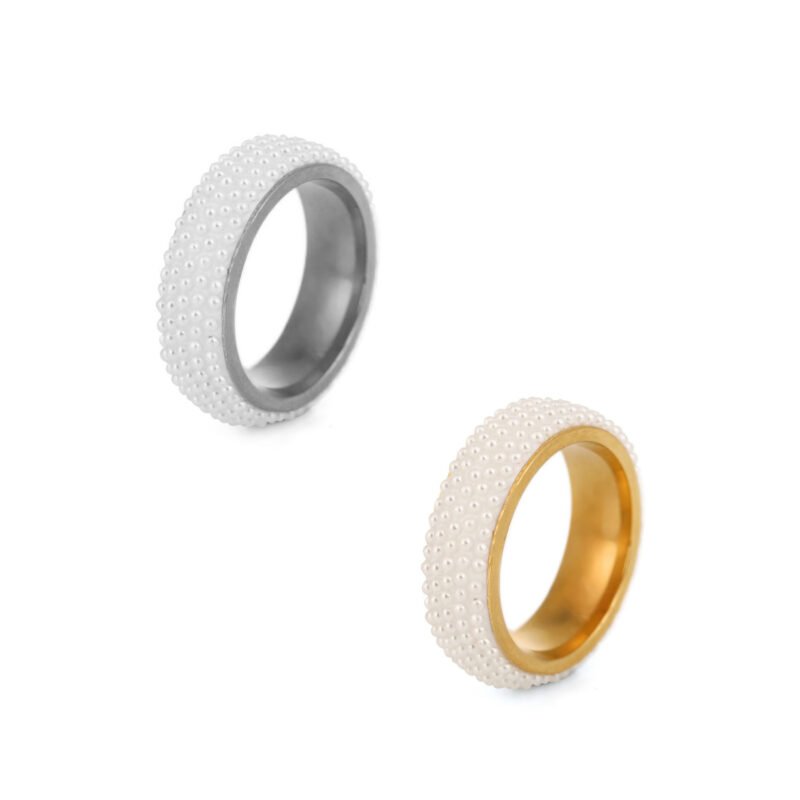 Pearl Bubble Wide Band Ring