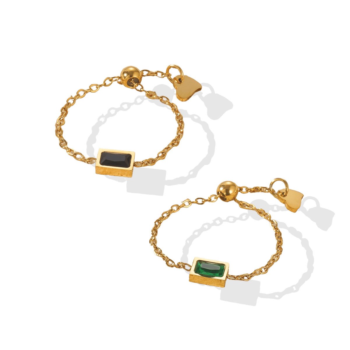 Adjustable Gem Chain Ring