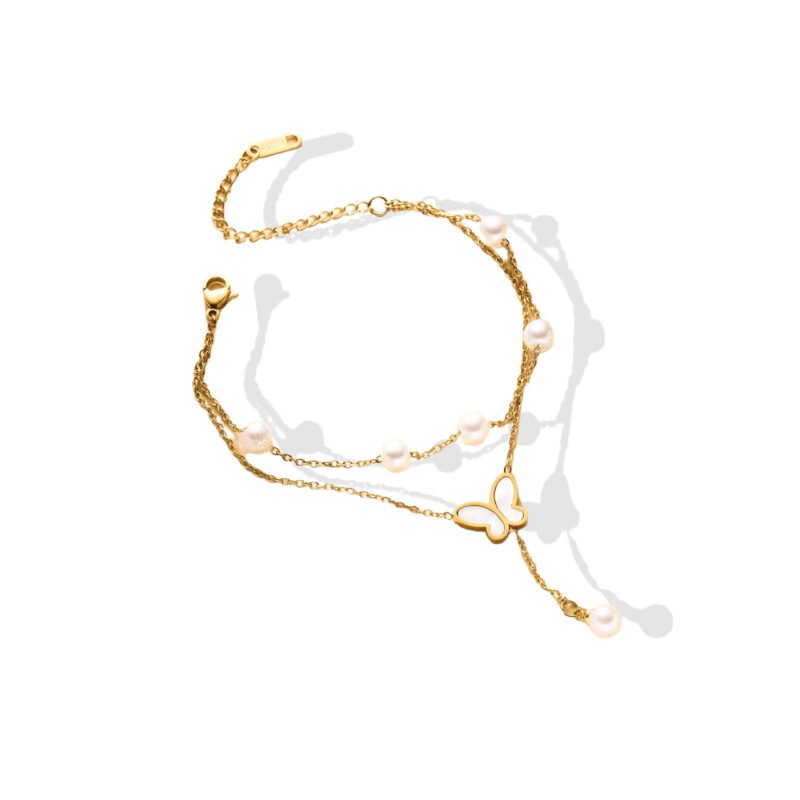 Butterfly Pearl Layer Bracelet