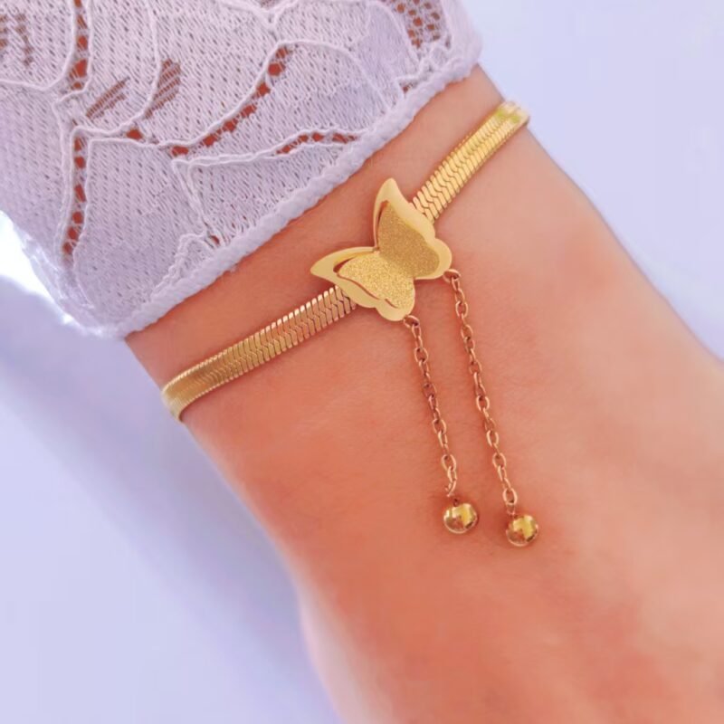 Butterfly Tassel Snake Chain Bracelet