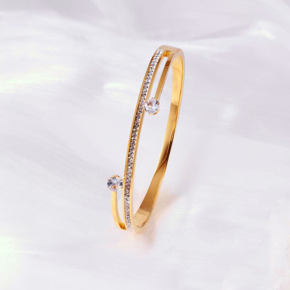 Bypass Diamond Line Bangle - Image 2