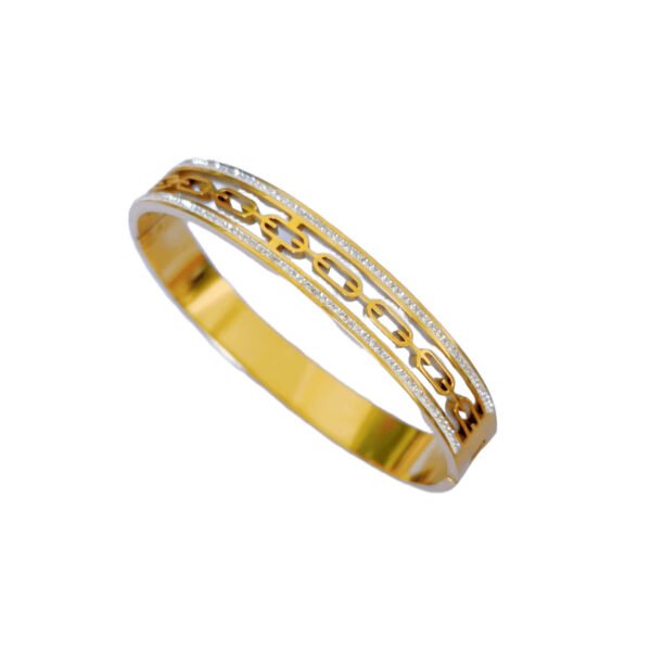 Chain Rail Zircon Bangle