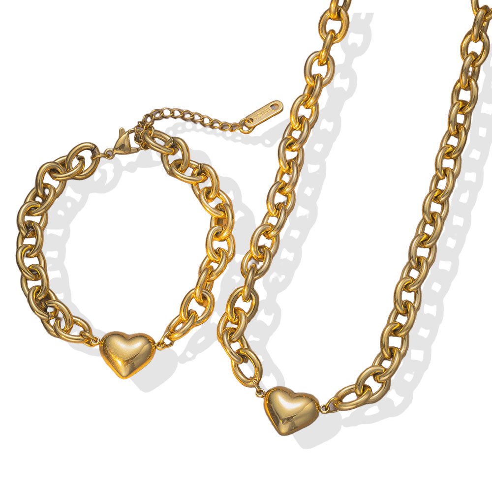 Chunky Heart Chain Set