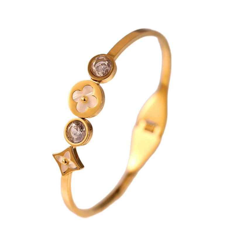 Clover Zircon Cascade Bangle