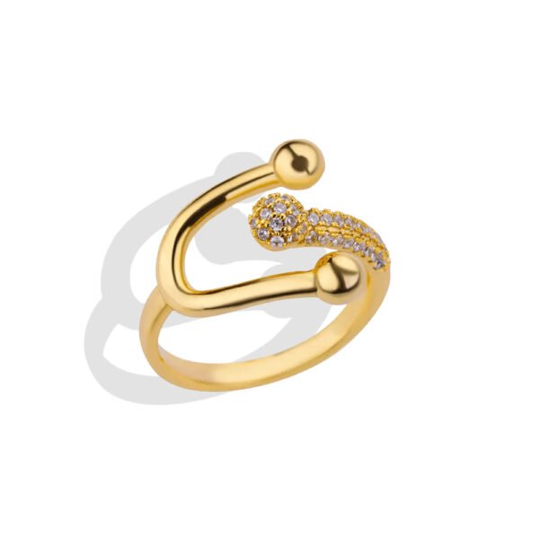 Comet Tail Pavé Zircon Bypass Open Ring