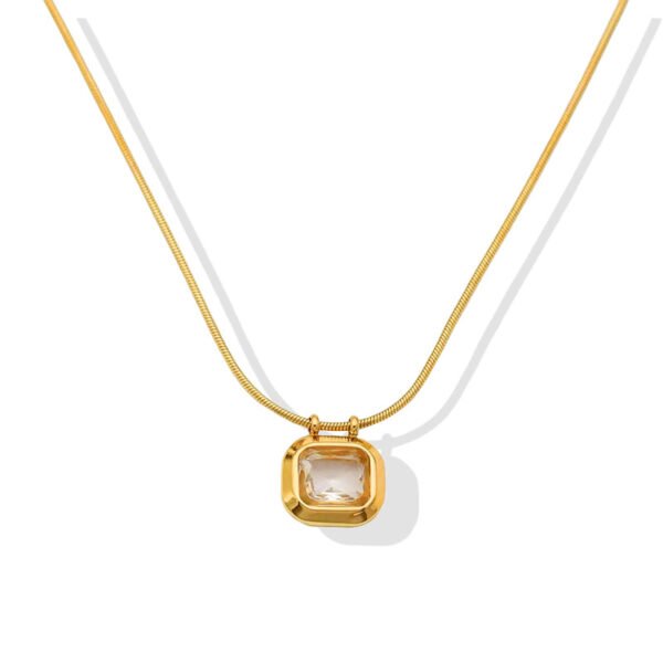 Crystal Cushion Pendant Necklace