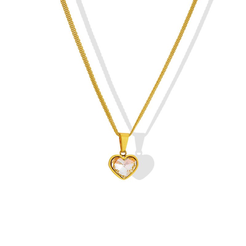 Crystal Heart Mesh Necklace