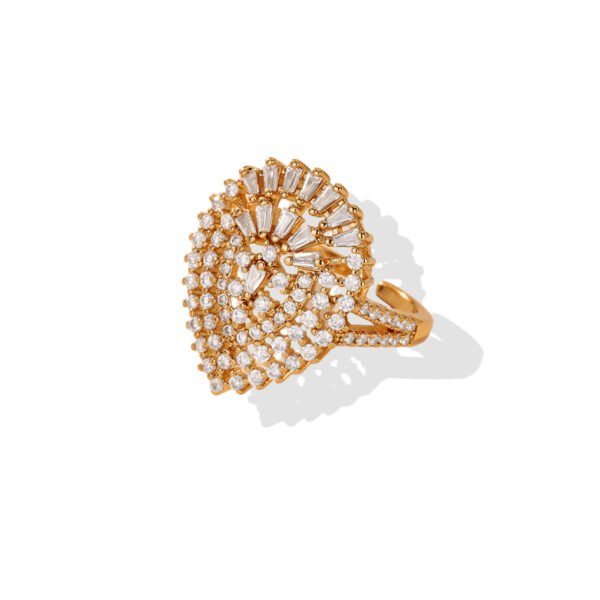 Crystal Sunburst Teardrop Cocktail Ring