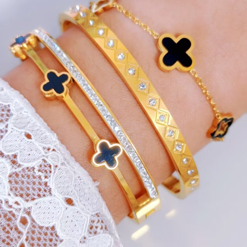 Diamond quilted Zircon Bangle