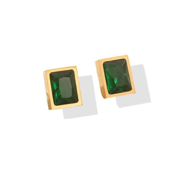 Emerald Block Studs