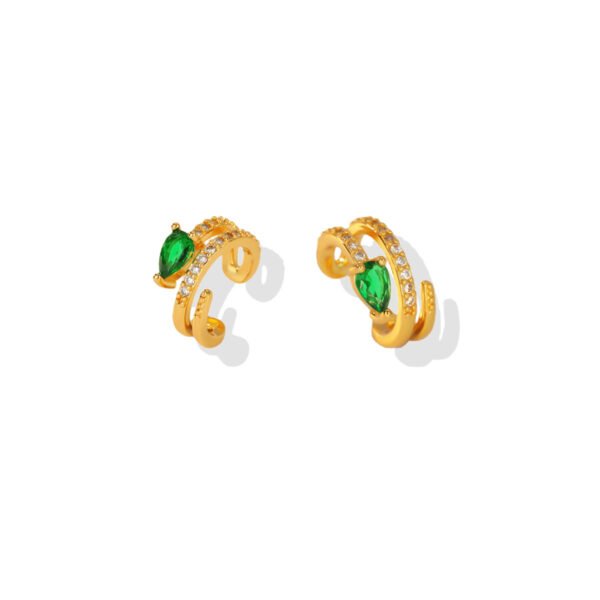 Emerald Drop Ear Cuff