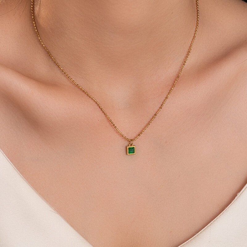 Emerald Micro Pendant Necklace