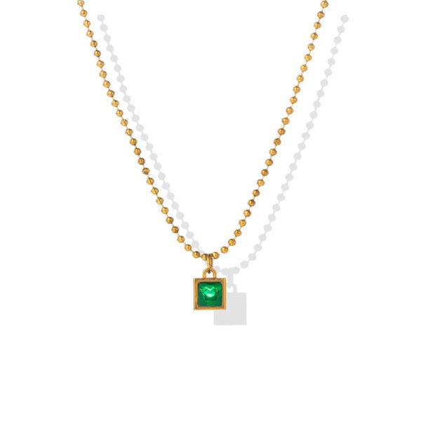 Emerald Micro Pendant Necklace