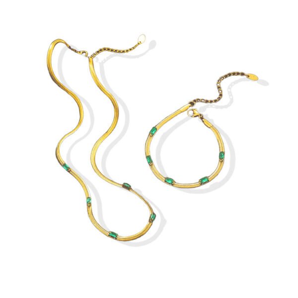 Emerald Snake Chain Set