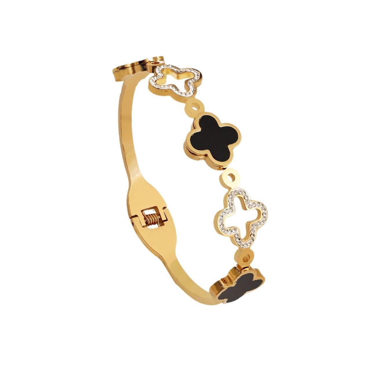 Five Clover Contrast Bangle