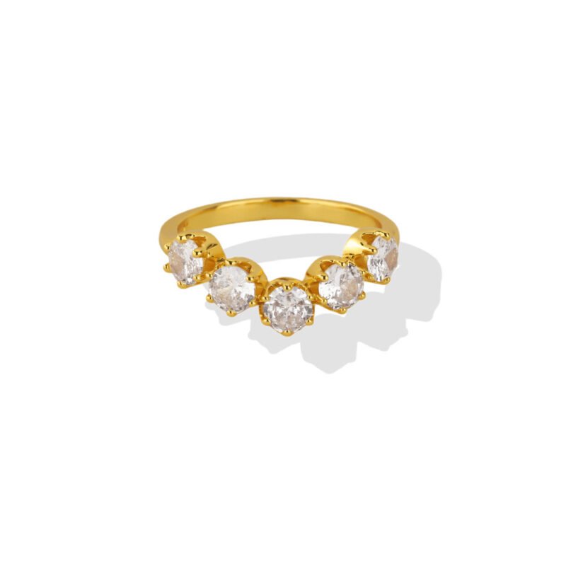 Five-Stone Graduated Zircon Crown Ring