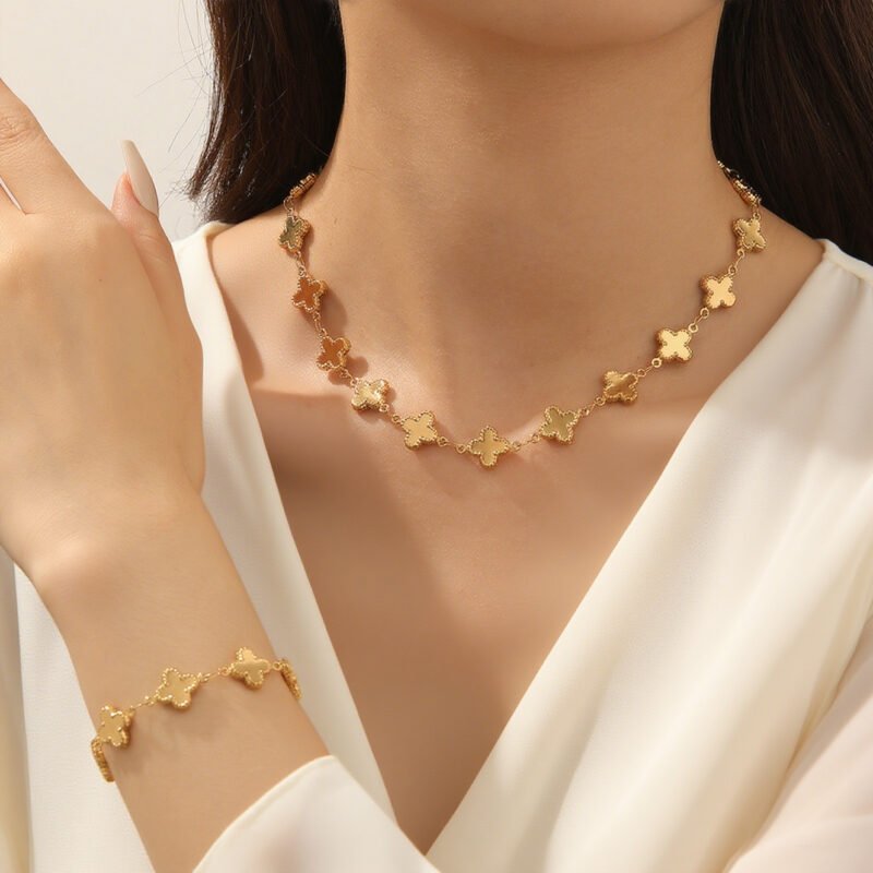 Full Clover Chain Jewelry Set