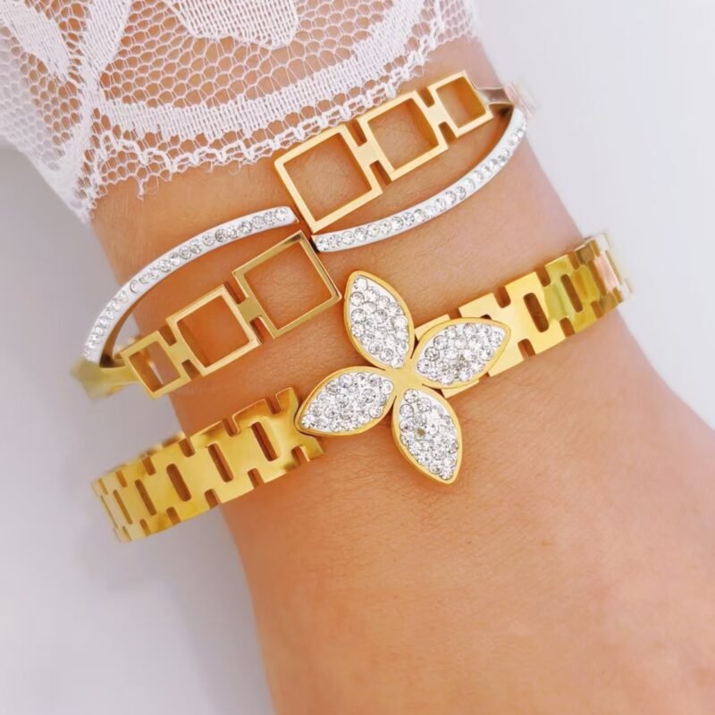Geometric Block Zircon Bangle