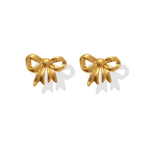 Gold Bow Stud Earrings