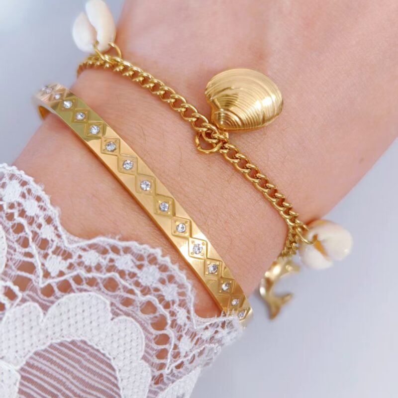 Golden Ocean Charms Multi-Pendant Bracelet