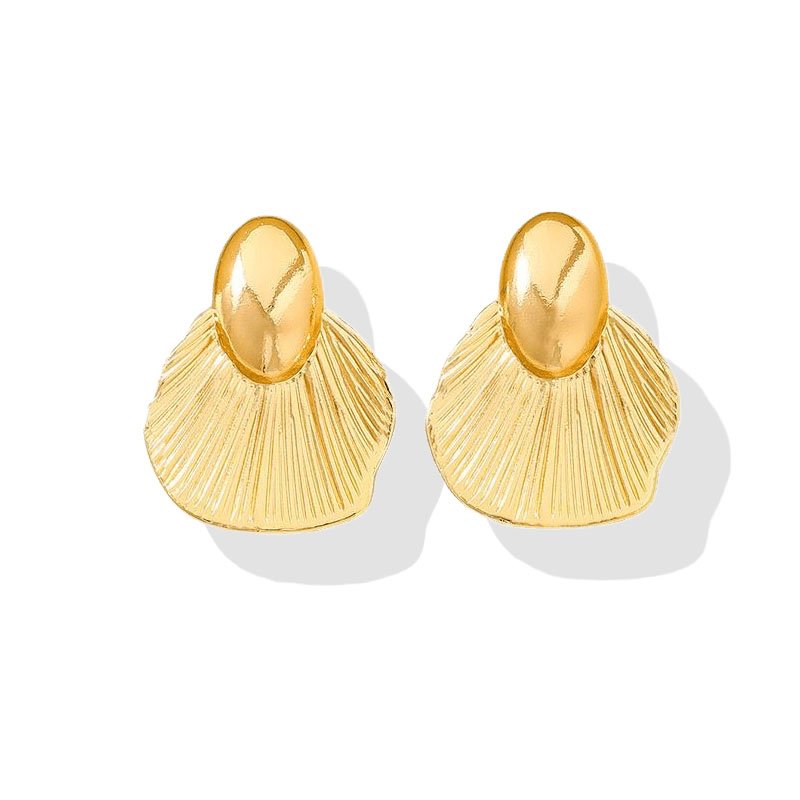 Golden Shell Drop Studs
