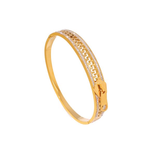 Golden Zipper Zircon Bangle