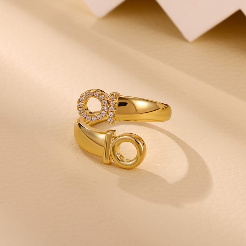 Infinity Buckle Zircon Chunky Open Ring